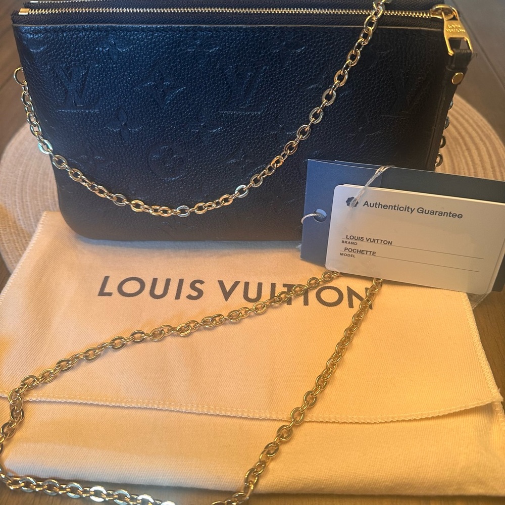 Authentic LOUIS VUITTON Double Zip Pouchette